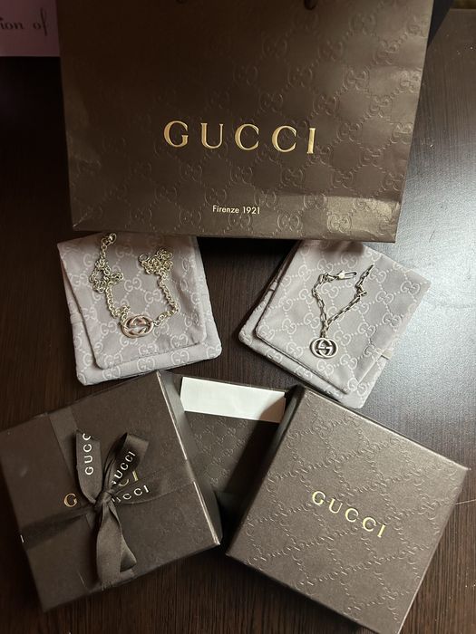 Lanț și brățară GUCCI argint 925 autentice