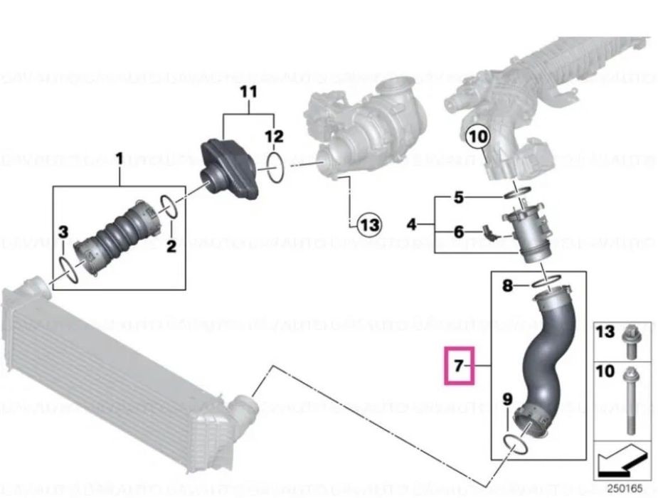 Furtun Intercooler 3.0 BMW G20 G21 G30 G31 G32
G11 G12 G15 G05 G06 G07