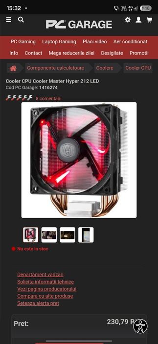 Kit Gaming Intel i9-9900 + Placă de bază B365M + Cooler Master Hyper 212 LED