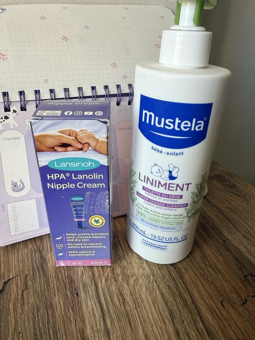 Олио с отмиване  при смяна на пелени Мустела и крем за разранени зърна