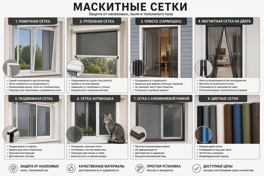 Маскитные сетка , сетка плиссе , маскитная сетка