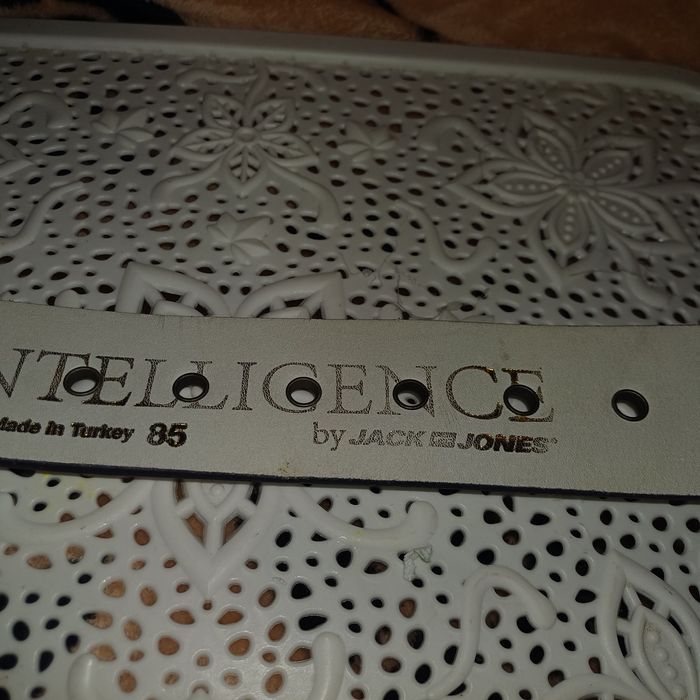 Curea piele alba piele jack& jones