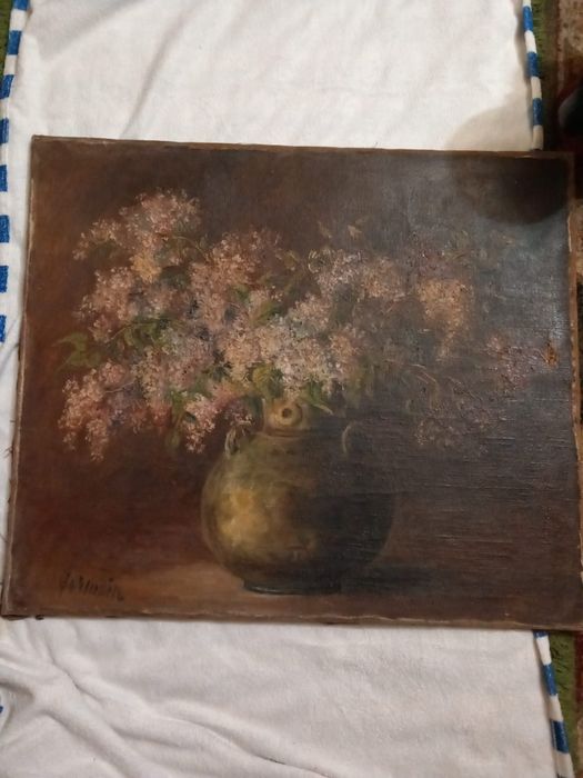 Tablou pictat în ulei singurul defect se observă în poze