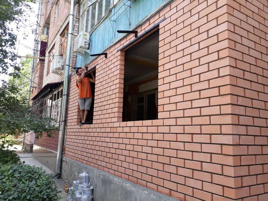 Кладка кирпича балкон облицовочным кирпичом