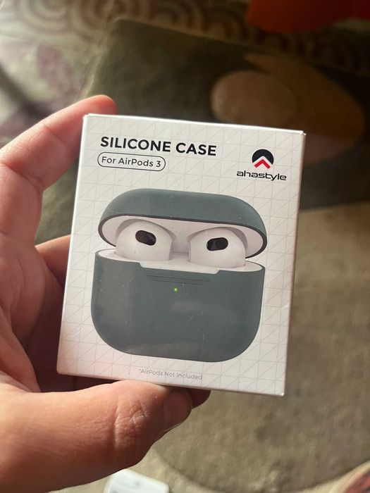 Husa Silicon pentru Apple Airpods 3, AHASTYLE - ROZ / VERDE