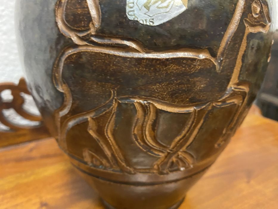 Керамична стомна Gres Dubois с глава на лъв Белгия 1950 г.