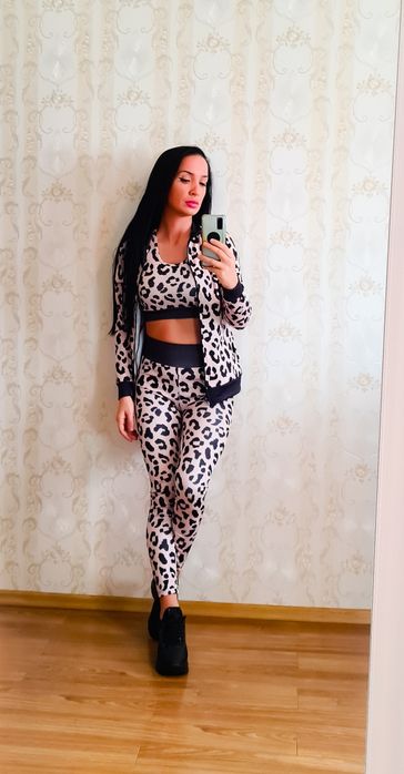 Compleu 3 piese fitness/ sport dama/animal print