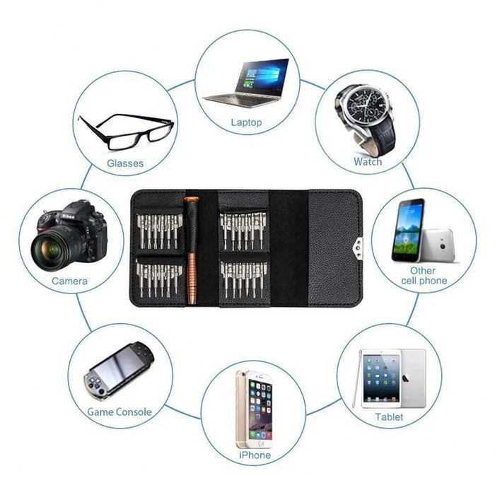 Set reparatie surubelnite 25in1 Torx Hex T3 T4 T5 T6 iPhone, Macbook