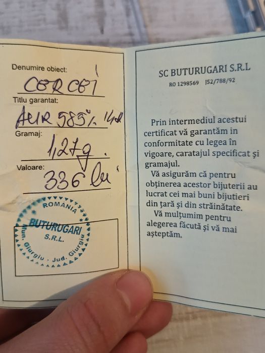 Cercei aur 1,3 grame