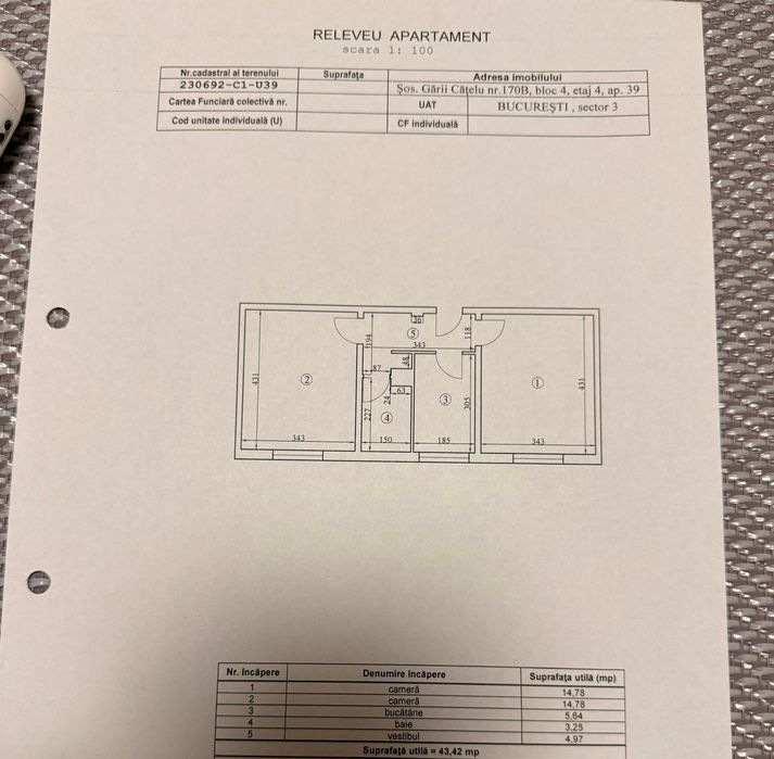 Apartament 2 camere Republica