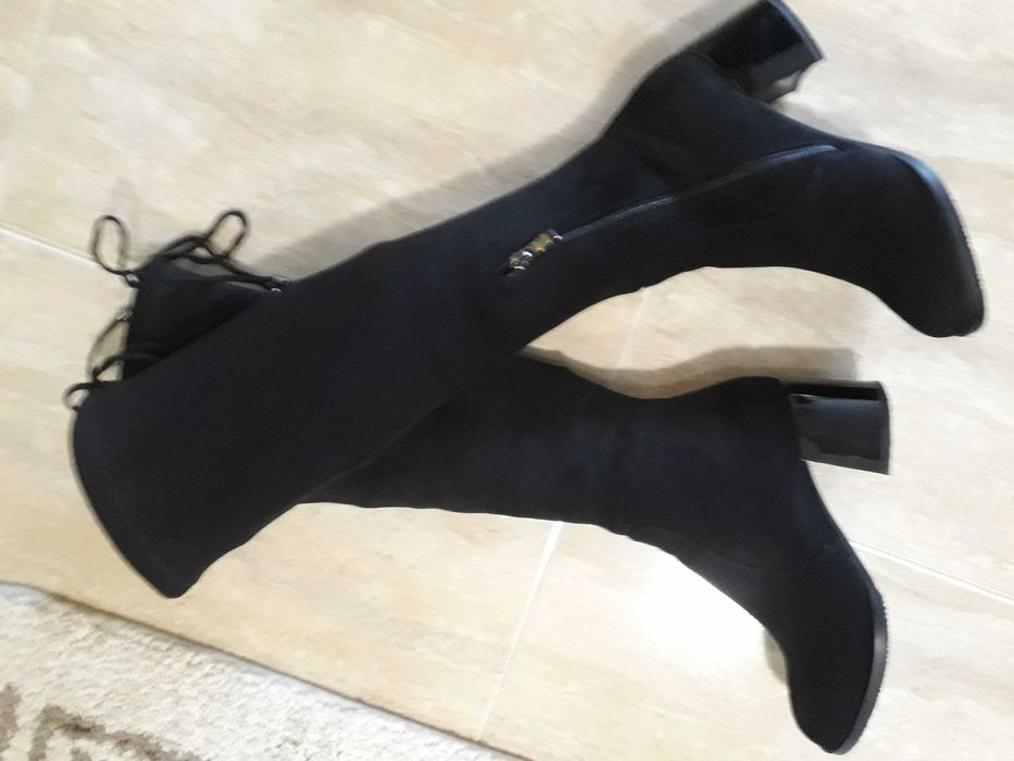 Cizme lungi 36 piele intoarsa ecologica