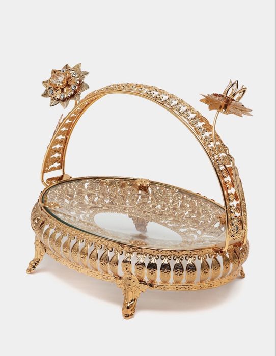 Богемская посуда, мясное ассорти, ваза для сладостей, фруктов