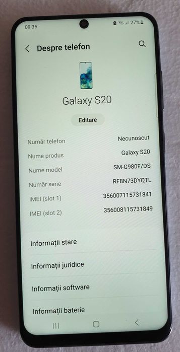 Samsung S20 original nou nouț