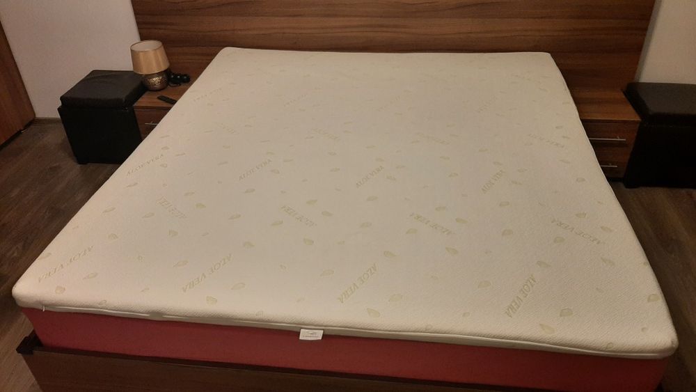 Topper saltea NOU! 180x200, Latex Cool Gel, 4cm, husă detașabilă Aloe