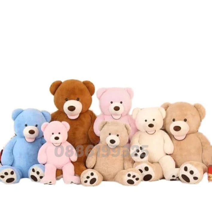 Голямо плюшено Мече Лилаво/розово/кафяво/бежово/Бяло голям плюшен Мечо