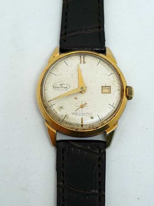 ceas Wostok cal. 2605, 17 rubine, placat cu aur, anii '60