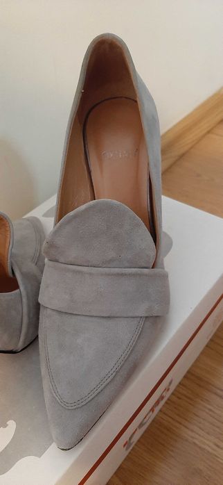Pantofi gri, piele int, ext, talpa, marime 37