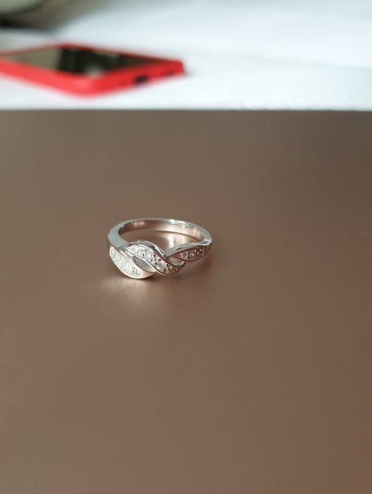 Inel argint nou, diametru 18,5 mm, placat cu rodiu