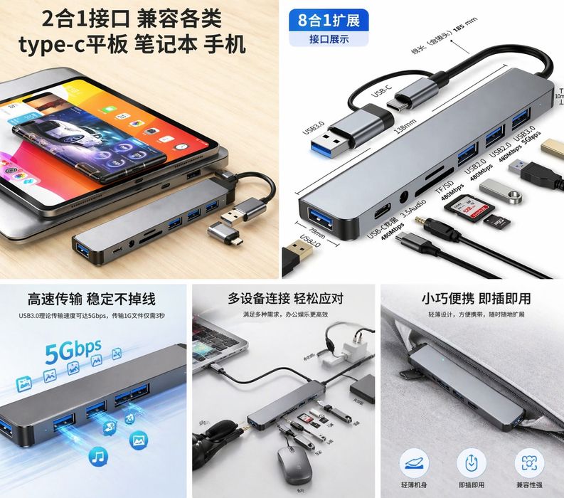 USB-хаб , USB 3.0 и Type-C.