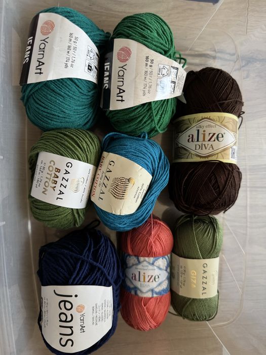 Пряжа мотки хлопок gazzal baby cotton yarnart jeans alize