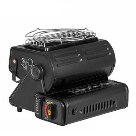 Газова печка+ котлон, Пиезо запалване, 2 в 1, Черен цвят