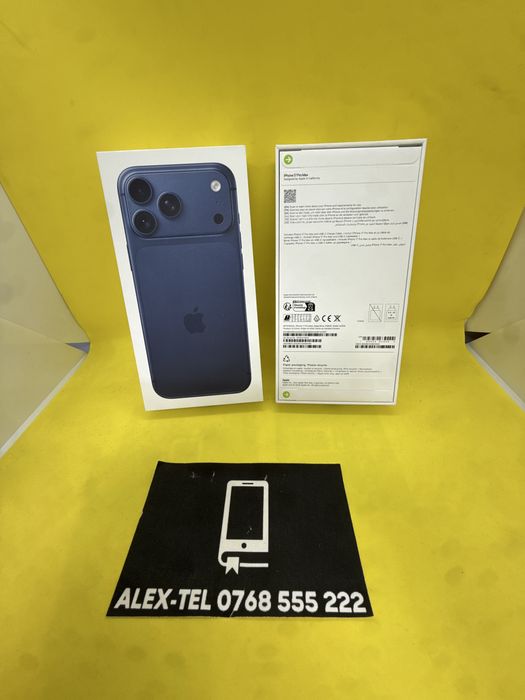 Alex-Tel® Nou Apple iPhone 17 Pro Max 256GB Blue cu SiM Fizic Sigilat