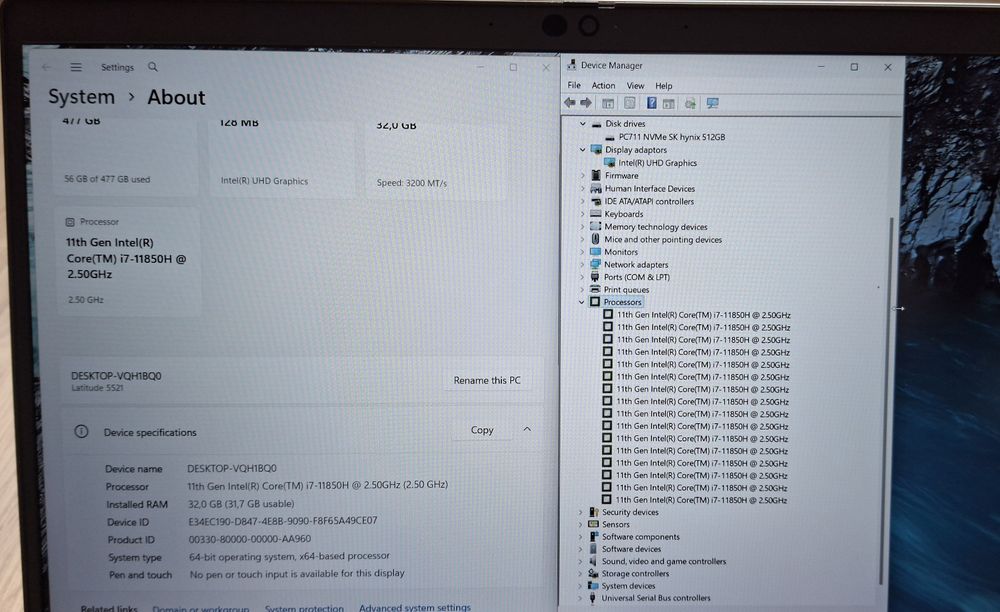 15.6' IPS Dell Latitude 5521 Intel Core i7-11850H/32GB DDR4/512GB/Бат.4ч.