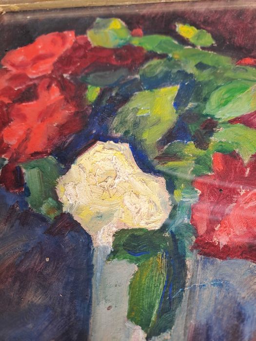 tablou pictura veche romaneasca 31/40 cm semnat