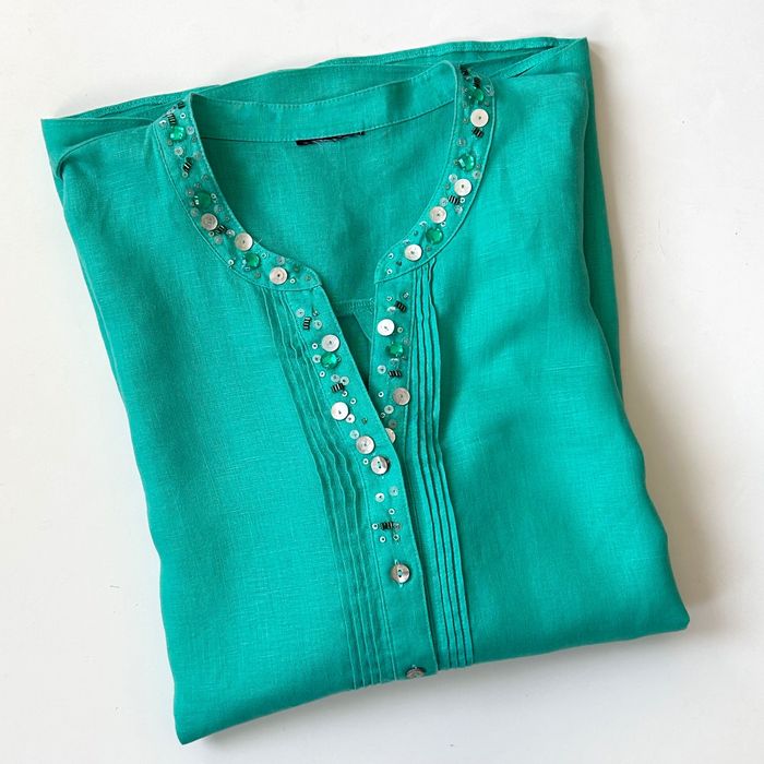 Разкошна ленена риза/туника MassimoDutti & зелена ленена туника