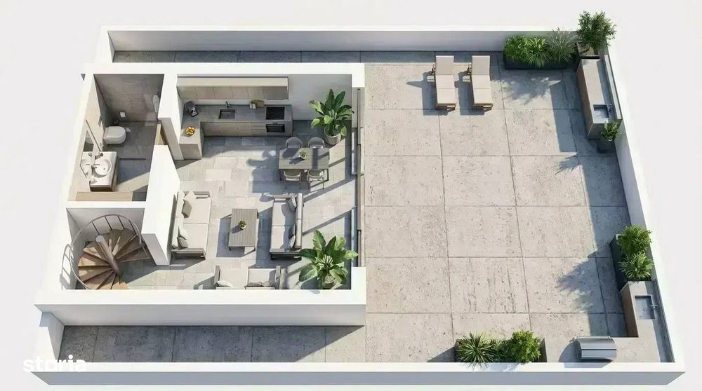 Triplex luminos cu rooftop de 80 mp, în Dorobanți