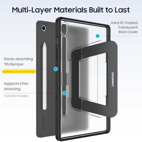 Нов Удароустойчив калъф кейс за таблет Samsung Galaxy Tab S10 FE S9 FE Tab S9 стойка S Pen държач