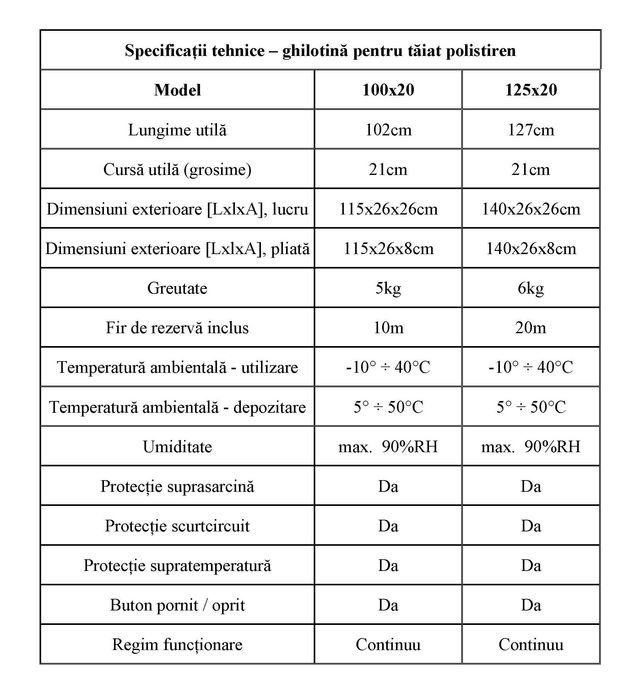 Masina taiat polistiren, aparat debitat, ghilotina 100cm