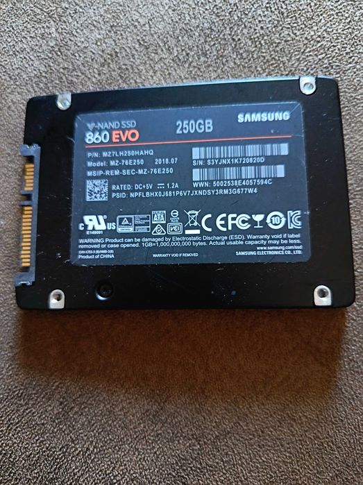 vand HDD ssd samsung   860EVO    250GB