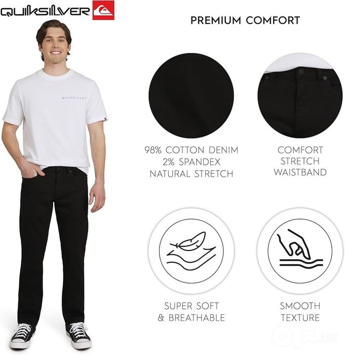 Джинсы Quiksilver slim fit. p34\32.