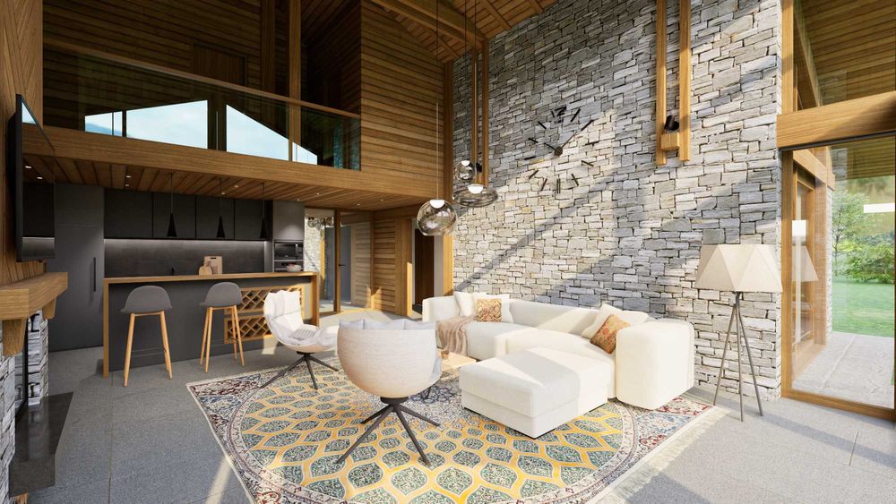 Еднофамилна къща с пет спални в алпийски стил между Банско и Разлог