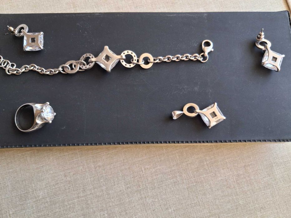 Сребро булгари. Колие, пръстен, обеци и гривна