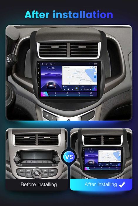Navigatie Android 14 Chevrolet Aveo 2014-17 1/8 Gb Waze CarPlay CAMERA