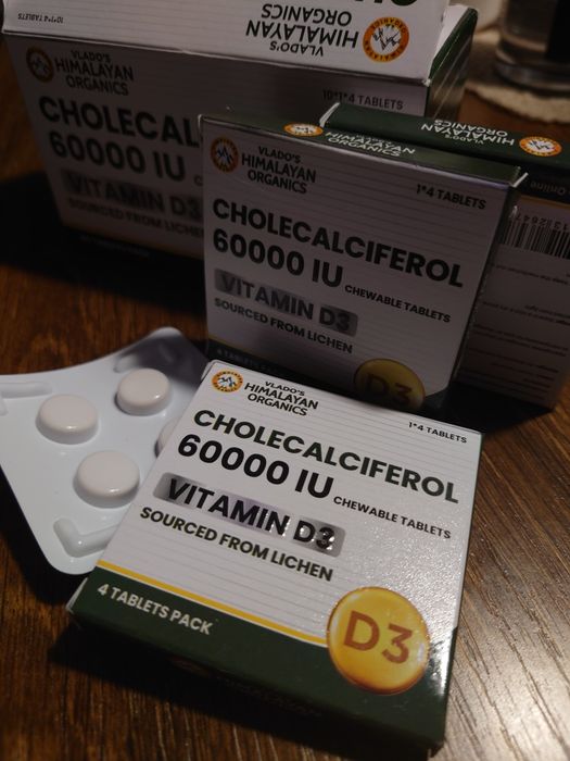 Vitamina D3 60000 UI – Colecalciferol natural din licheni, mestecabile