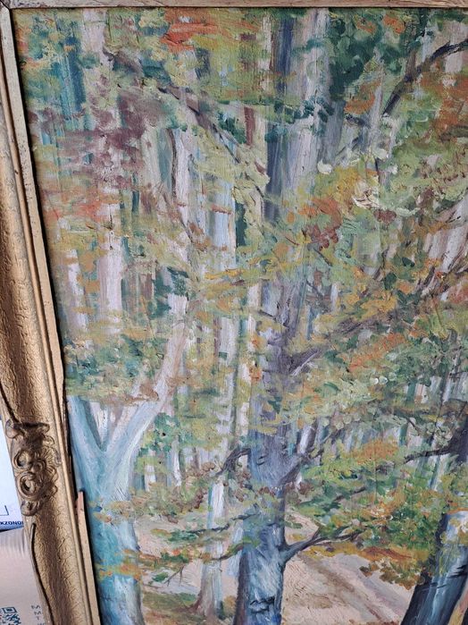 tablou vechi pictura pe panza semnat 119/88 cm