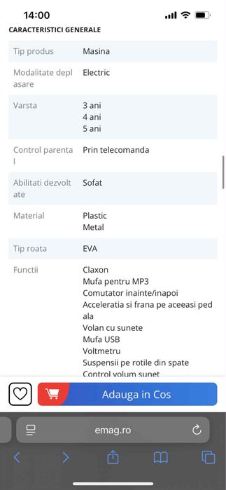 Masinuta electrica pt copii BMW i4