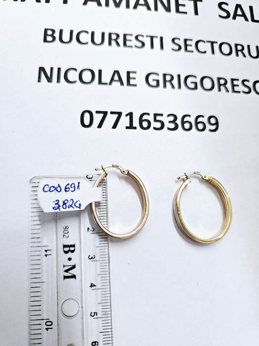 Vand cercei din aur 14 k 3.82 g cod 691