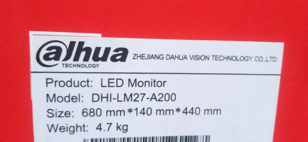 Manitor 27 yangi Dahua 75hz