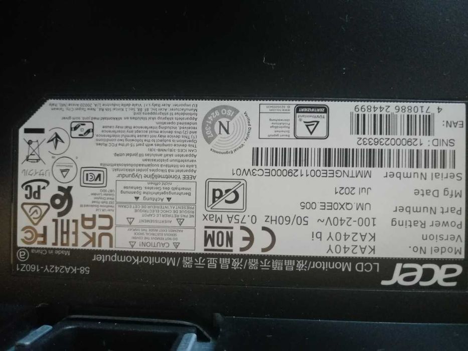 Монитор LED VA Acer KA240Y H