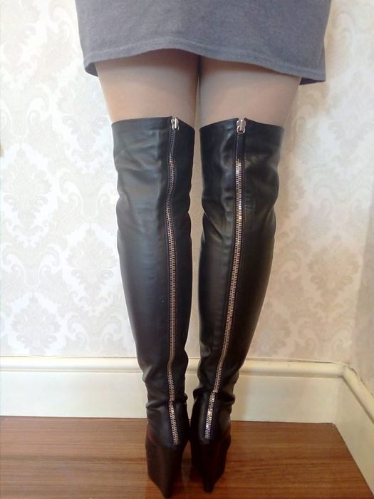 Сапоги Ботфорты кожа Италия