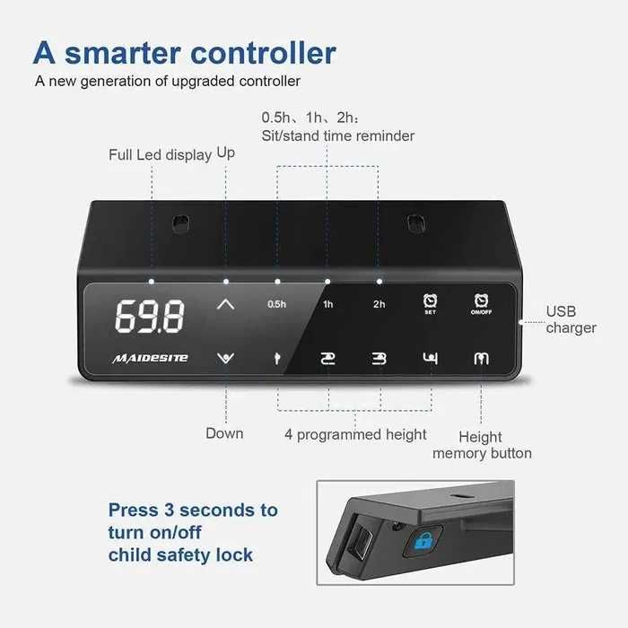 Cadru de birou reglabil electric premium Maidesite T2 Pro Plus