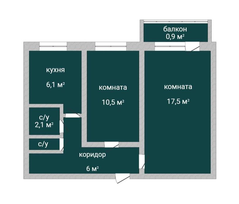 2-комнатная район КЖБИ