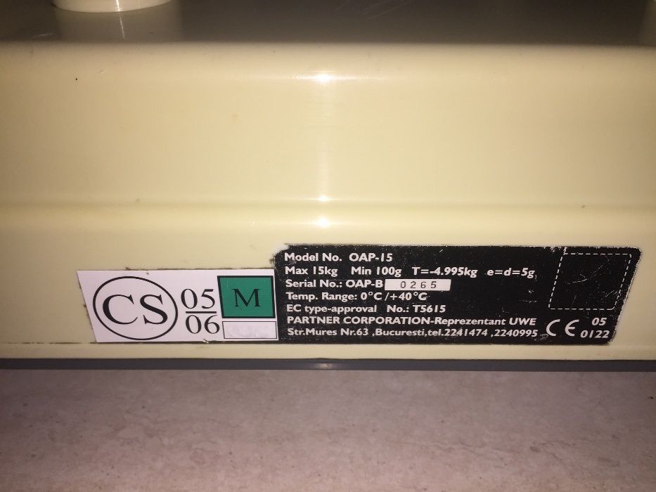 Cantar Partner OAP-15K Capacitate 15kg Afisaj LCD oap-15k