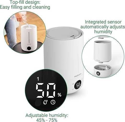 Овлажнител за въздух с хигрометър и ултразвук Medisana Ah 663