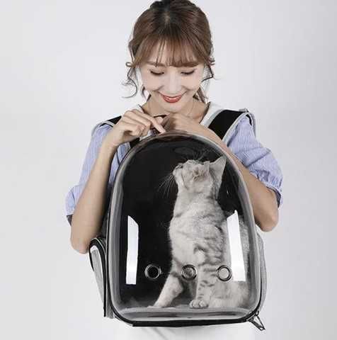 Прозрачна чанта за коте и куче, раница за котка