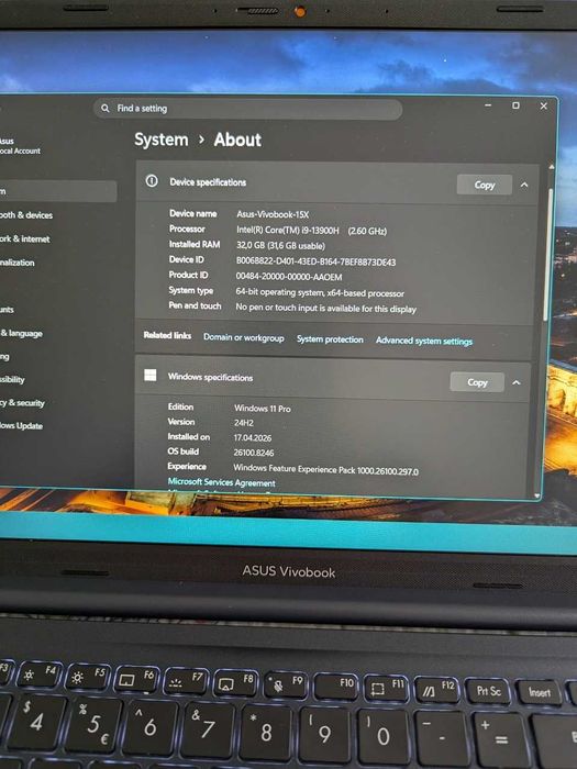 Laptop nou Asus Vivobook 15, Intel Core i9 13900H, 32GB RAM, 1TB SSD